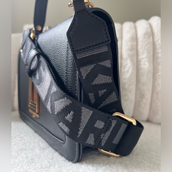 NWT KARL LAGERFELD PARIS Black Simone Flap Crossbody Purse w/ Dust Bag - Picture 6 of 15